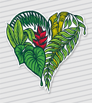 Fern Heart Decal