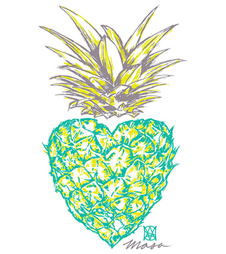 SMALL Sweetheart Pineapple Turq